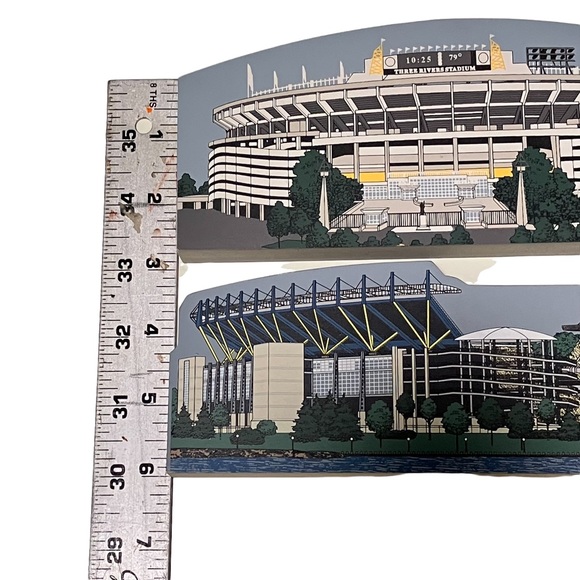 Pittsburgh Hometowne Collectibles Three Rivers Stadium & Heinz Field Wooden Art - Picture 12 of 13